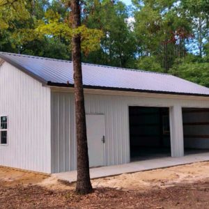 Pole barn with metal roof